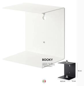 Mensola da muro a scomparsa componibile BOOKY in Metallo Dimensioni 16,5x13 x h 18 cm cm verniciato a polvere colore bianco