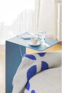 Sidetable in metallo DOUBLE 60, Dimensioni 30x38xh 60 cm - Peso 3,5 kg che pu� essere utilizzato sia come tavolino di servizio lato divano sia come semplice comodino Blu Lago