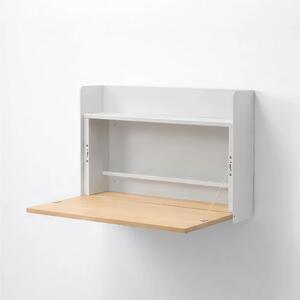 Scrivania da Parete, scrittoio occupa pochissimo spazio Dimensioni 80x54 x h 55 cm -Peso 22 Kg piano in legno di rovere verniciato a polvere colore grigio perla