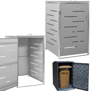 Copri bidoni per la spazzatura, Nascondi o Porta bidoni immondizia, Realizzato in lamiera zincata Dimensioni 72x87xh 117 cm Contiene bidoni da 240 litri colore Antracite
