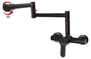 Rubinetto da cucina, design pieghevole, rotazione a 360°, colore nero