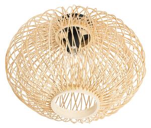 Plafoniera Lindby, Solvira, dimmerabile, Legno, Soggiorno, Bambù, Boho