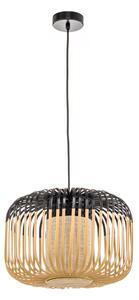 Lampada a sospensione Forestier, Bamboo Light S, dimmerabile, Nero, Soggiorno, Bambù, Design