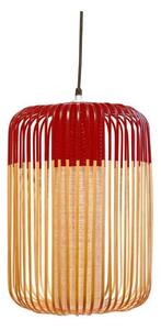 Lampada a sospensione Forestier, Bamboo, dimmerabile, Rosso, Soggiorno, Bambù, Boho