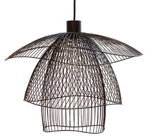 Lampada a sospensione Forestier, Papillon S, dimmerabile, Nero, Soggiorno, Metallo, Design