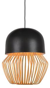 Lampada a sospensione Forestier, Anemos, dimmerabile, Nero, Soggiorno, Bambù, Design