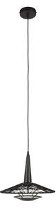 Lampada a sospensione Forestier, Carpa S, dimmerabile, Nero, Soggiorno, Tessuto / Tessile, Design