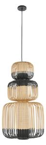 Lampada a sospensione Forestier, Bamboo, dimmerabile, Nero, Soggiorno, Bambù, Design