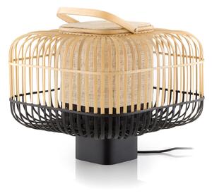 Lampade da tavolo Forestier, Bamboo Square S, Nero, Soggiorno, Bambù, Design