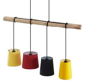 Lampada a sospensione Lindby, Hinai, dimmerabile, Legno, Soggiorno, Tessuto / Tessile, Scandinavo