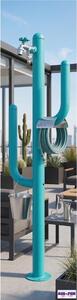 Fontana da Giardino ARIZONA Doppio rubinetto il secondo con attacco rapido Acciaio Alluminio Belfer Dimensioni 32x17xh 102 cm - peso 4 kg colore Turkese
