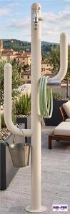 Fontana da Giardino ARIZONA Doppio rubinetto il secondo con attacco rapido Acciaio Alluminio Belfer Dimensioni 32x17xh 102 cm - peso 4 kg colore Avorio