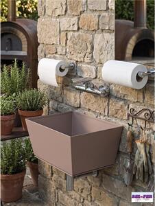 Fontana da Parete Giardino con MISCELATORE e Vasca Dimensioni 45x29xh 20cm - peso 8,6 kg capacit� vasca 28 Lt, con rubinetto, Garantita contro la ruggine Colore Tortora