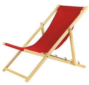 Set di due poltrone pieghevoli rosse in legno, con sistema di sicurezza. Sedia pieghevole, poltrona pieghevole, sedia da spiaggia, poltrona da giardino