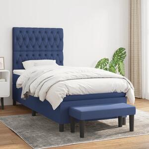 Letto matrimoniale contenitore Artu blu testiera smerlata