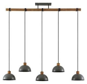 Lampada a sospensione Lindby, Durbis, dimmerabile, Grigio, Cucina, Legno, Vintage