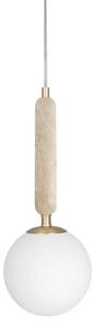 Lampada a sospensione Globen Lighting, Torrano, dimmerabile, Beige, Soggiorno, Vetro, Design