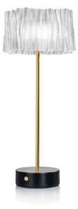 Lampade da tavolo Slamp, Accordéon Battery, dimmerabile, Trasparente, Soggiorno, Metallo, Design
