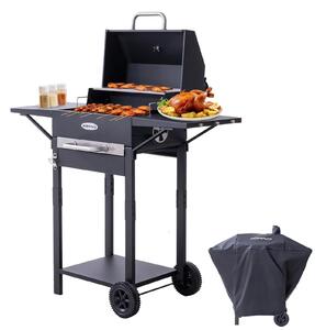 Barbecue a carbone, con controllo intelligente della temperatura, versatile per diverse modalità di cottura, dotato di copertura protettiva contro la pioggia