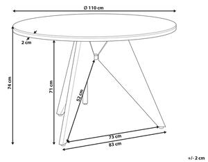 Tavolo da giardino metallo nero 110 cm tavolo da pranzo moderno per esterni Beliani