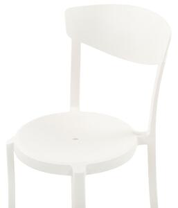 Set da pranzo da giardino bianco sintetico 4 sedie impilabili tavolo quadrato leggero per interni ed esterni in plastica moderno Beliani