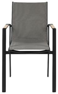 Set di 4 sedie da giardino in metallo nero grigio chiaro con cuscini in legno moderno Beliani