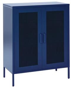 Armadio da Ufficio in Metallo Blu Navy 2 Ante con chiusura con Chiavi Design Industriale Home Office Furniture Beliani