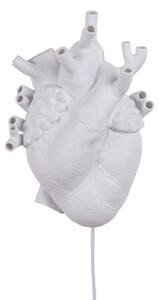 Applique da parete SELETTI, Heart Lamp, Bianco, Soggiorno, Ceramica, Design