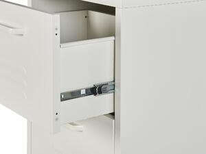 Mobiletto portaoggetti a 3 cassetti Mobile da ufficio in metallo bianco in acciaio Cassettiera industriale piccola Beliani
