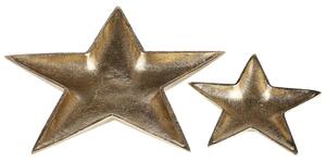 Set di 2 vassoi decorativi portagioie metallo a forma di stella dorato soggiorno Beliani
