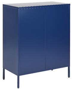 Armadio a 4 cassetti in metallo blu navy in acciaio stile industriale per il soggiorno dell'home office Beliani