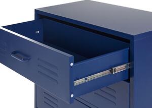 Armadio a 4 cassetti in metallo blu navy in acciaio stile industriale per il soggiorno dell'home office Beliani