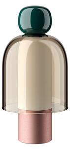 Lampada da tavolo Easy Peasy ToGo, oro rosa/verde scuro