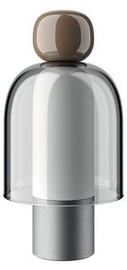Lampada da tavolo Easy Peasy ToGo, marrone/alluminio, 24 cm