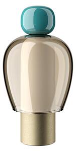 Lampada da tavolo Easy Peasy ToGo, turchese/oro, 24 cm