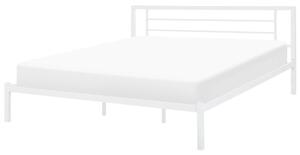 Struttura del letto in metallo bianco 180 x 200 cm doghe in legno massello minimalista industriale Beliani