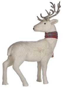 Figura decorativa renna ecopelle bianco argento rosso verde 51 cm natale soggiorno Beliani