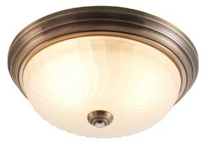 Plafoniera Lindby, Pakka, dimmerabile, Bronzo / Ottone anticato, Soggiorno, Vetro, Antico