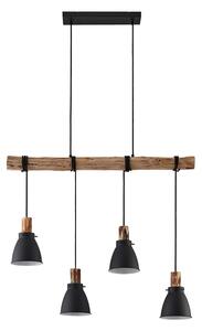 Lampada a sospensione Lindby, Trebale, dimmerabile, Nero, Soggiorno, Metallo, Scandinavo