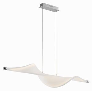 Lampada a sospensione Lucande, Edano, dimmerabile, Bianco, Soggiorno, Tessuto / Tessile, Moderno