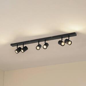 Faretto da soffitto Lindby Kardis, grigio scuro, a 6 luci, metallo, GU10 Kardis Lindby, dimmerabile, Alluminio / Grigio / Zincato, Corridoio, Alluminio, Moderno, Faretto