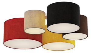 Plafoniera Lindby, Laurenz, dimmerabile, Multicolore, Soggiorno, Tessuto / Tessile, Moderno