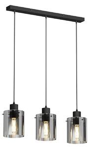 Lampada a sospensione Lindby, Kourtney, dimmerabile, Nero, Soggiorno, Vetro, Moderno