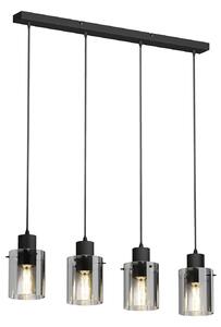 Lampada a sospensione Lindby, Kourtney, dimmerabile, Nero, Soggiorno, Vetro, Moderno