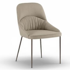Sedia In Tessuto Easy Clean telaio metallo Modello GINEVRA Dimensioni 54x63x h89 cm - Peso 8 kg comfort assoluto colore Beige