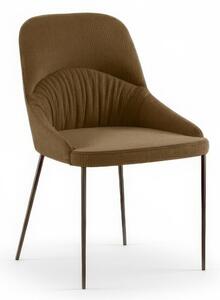 Sedia In Tessuto Easy Clean telaio metallo Modello GINEVRA Dimensioni 54x63x h89 cm - Peso 8 kg comfort assoluto colore Marrone