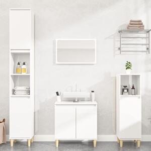 Set Mobili da Bagno 2 pz Bianco in Legno Multistrato