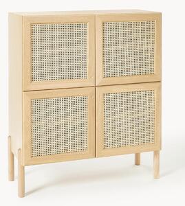 Credenza alta in legno di quercia con intreccio viennese Jolie