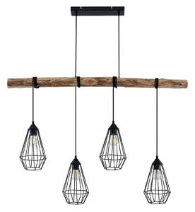 Lampada a sospensione Lindby, Eldarion, dimmerabile, Legno, Soggiorno, Metallo, Moderno