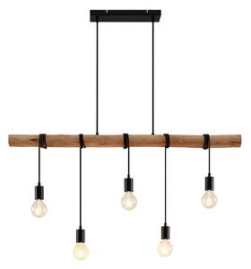Lampada a sospensione Lindby, Rom, dimmerabile, Legno, Soggiorno, Legno, Moderno
